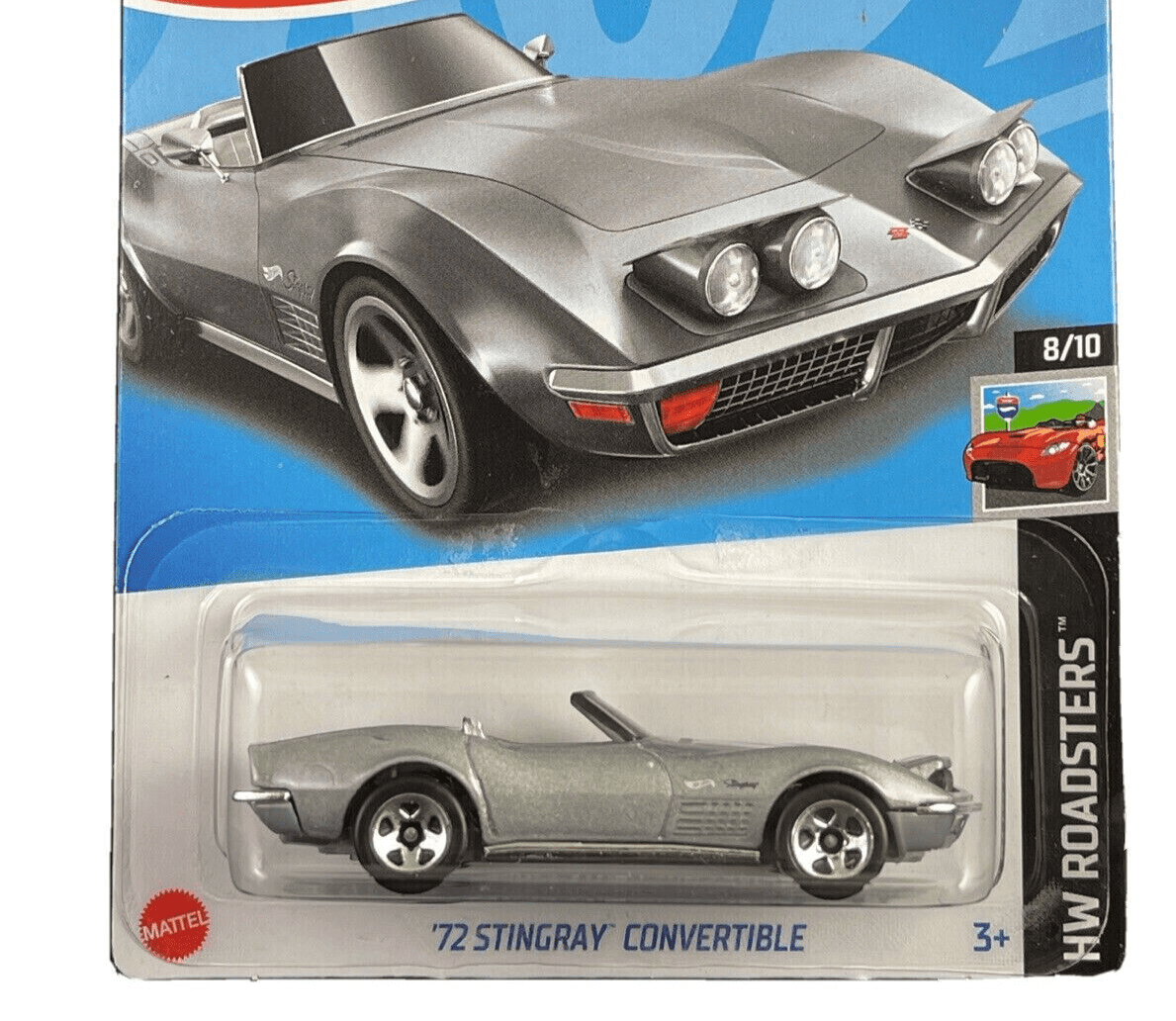 超ポイントアップ祭 8/10 Roadsters HW - Wheels Hot (2023) Stingray '72 Silver ミニカー