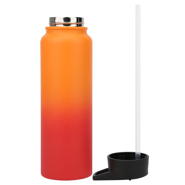 Termo de viaje de acero inoxidable 304 de 1 l con aislamiento prémium para bebidas frías y calientes, acabado escarchado, para exteriores