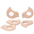 thumbnail image 3 of 5Pcs Forma de Pájaro Lindo Mordedor para Bebés Alivio del Dolor Juguetes de Madera para la Dentición del Bebé Juguetes de Sonajero de Madera Juguetes para Mordedores para Bebés DIY Ni?os Peque?os Coll Ecomeon no, 3 of 6