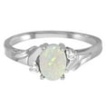 thumbnail image 2 of Oval Opal and Diamond Ring in 14K White Gold (0.46ct), 2 of 2