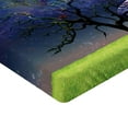 thumbnail image 2 of Ambesonne Tree Fitted Sheet, Full Moon Galaxy Grass, Full Size, Green and Navy, 2 of 3