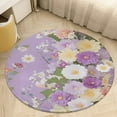 thumbnail image 4 of Floral Colorful Flower Round Small Area Rug, Print Non Slip Washable Floor Mat, Soft Throw Rug for Living Room, Powder Room Entryway, Bathroom, Bedside, 4 of 6