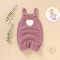 thumbnail image 2 of Generic Kids Loose it Sweaters Baby Knit Romper Cotton Sleeveless Boy Girl Sweater Clothes Heart Pattern Jumpsuit Outfits for Cute Fashion Soft Comfortable Pullover(3-6 Months,Pink), 2 of 9