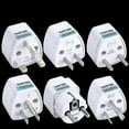 thumbnail image 2 of 1/5pcs Universal World Wide Travel Adapter Uk Plug To Eu Plug Power Outlet Travel Charger Adapter, 2 of 5