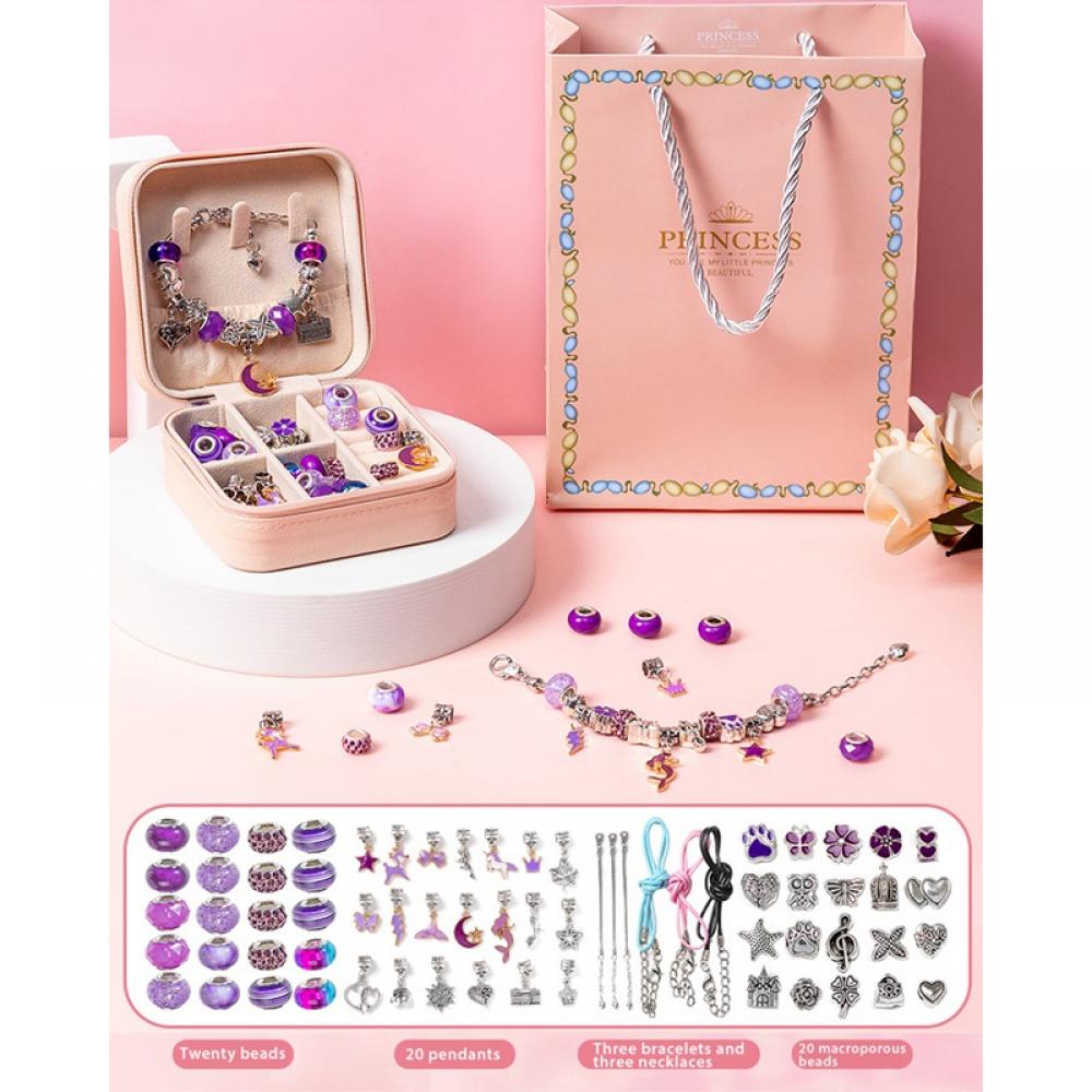 Uccdo Charm Bracelet Making Kit Bead Jewelry Making Set Craft Gift for