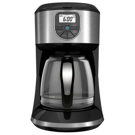 BLACK DECKER 12-Cup* Programmable Coffeemaker, Black/Stainless Steel, CM4000S