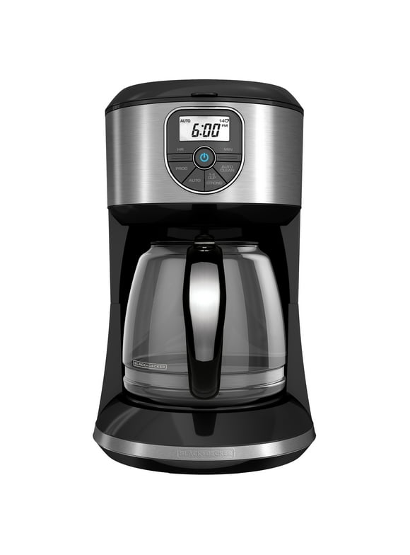 BLACK+DECKER 12-Cup* Programmable Coffeemaker, Black/Stainless Steel, CM4000S