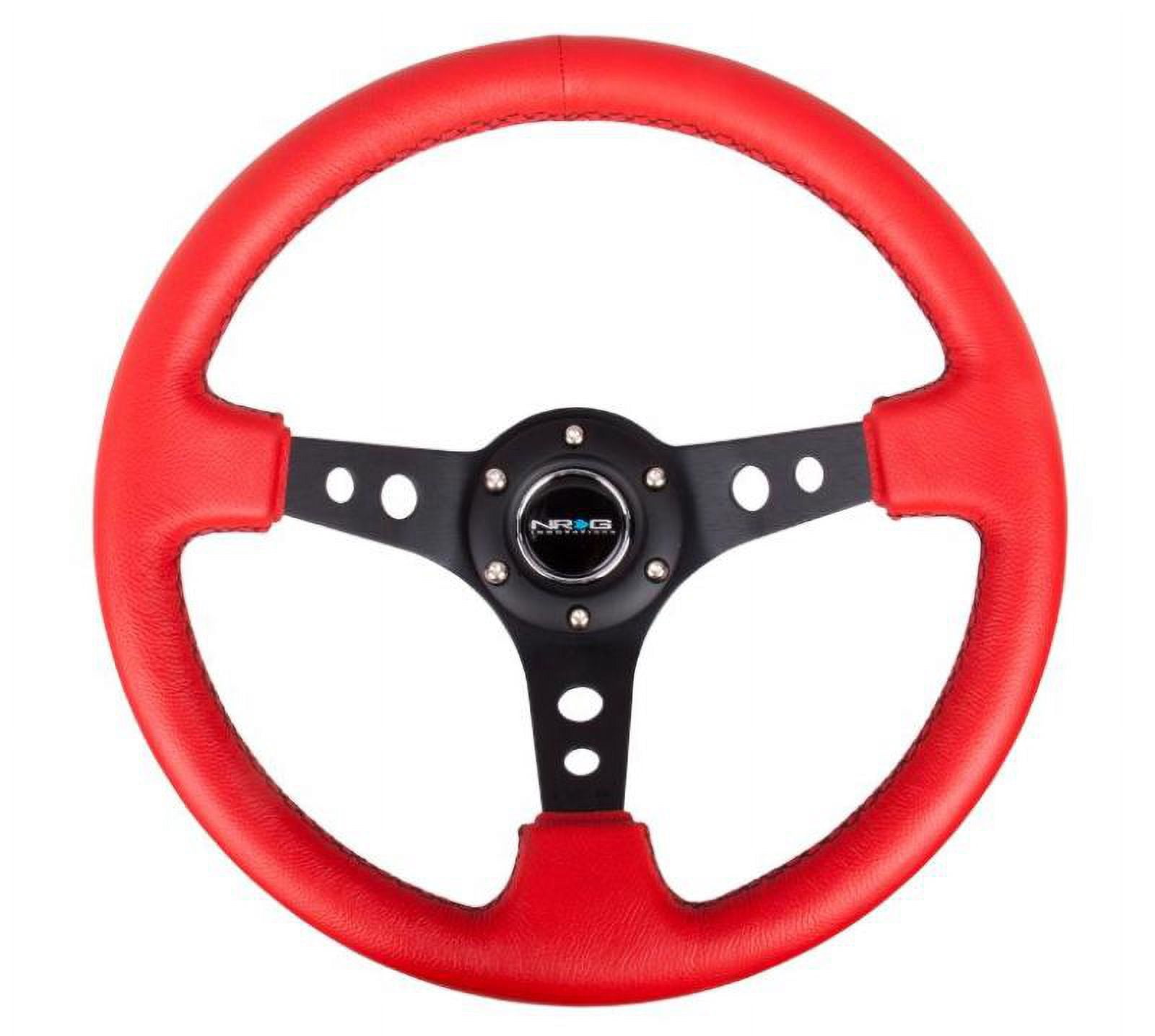 NRG Innovations NRG-RST-002RCF, Black Leather, 320mm - Walmart.com
