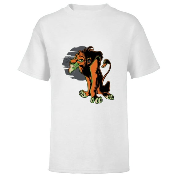 Disney Villains Scar Wicked Halftone - Short Sleeve T-Shirt for Kids - Customized-White