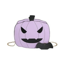 Konghyp Halloween Pumpkin Bag, Leather Crossbody Shoulder Bag, Cute Chain Bag for Commuting, Versatile Casual Handbag, Perfect for Halloween Gifts and Parties