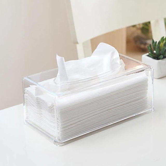 RENACLIPY Clear Facial Tissue Holder 1Pack Acrylic Material Suitable for Bathroom and Kitchen Decor
