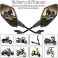 thumbnail image 5 of Motorcycle Mirrors For Handlebars, Scooter Mirrors ATV Mirrors With 8mm 10mm Bolt 7/8in Handlebars, Universal Rear View Mirror Fit For Dirt Bike, Scooter, ATV, Cruiser, Suzuki And More, 5 of 5