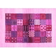 thumbnail image 1 of Ahgly Company Indoor Rectangle Abstract Pink Contemporary Area Rugs, 7' x 9', 1 of 4