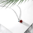 thumbnail image 4 of Gem Stone King 2.85 Ct Heart Shape Red Garnet Blue Diamond 925 Sterling Silver Pendant, 4 of 4