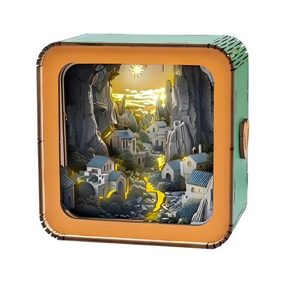 3D Puzzle Nightlight (Christmas Village) 3D Wooden Puzzles For Adults DIY Crafts For Adults Halloween/Christmas Decorations/Gifts For Family And Friends