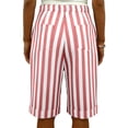 thumbnail image 6 of Favoffer Women Linen Knee Length Shorts High Waist Stripe Pattern Wide Leg Loose Side Pockets Breathable Casual Bottoms for Summer Shopping Outdoor Trips, 6 of 9