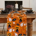 thumbnail image 2 of Happy Halloween Boo Table Runners Cartoon Pumpkin Spooky Black Cats Ghosts Non-Slip Rectangle Party Table Decorations Dresser Scarf for Kitchen ,Home ,Dining Table ,Outdoor,13X70?Inches Long,Orange, 2 of 8
