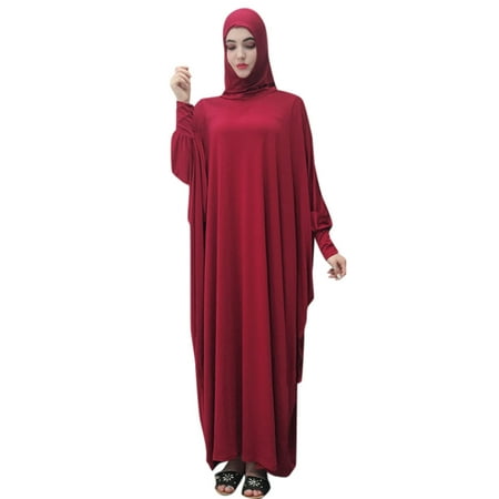 

Winter Pajamas for Women Cotton Pajamas for Women Muslim Women Solid color Headgear mosque bat sleeve robes Cardigan Ramadan Dress Womens Pajama Sets Long Sleeve
