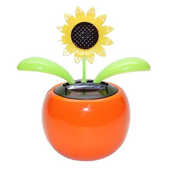 navillus solar powered dancing flower sunflower office desk & car decor