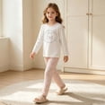 thumbnail image 5 of Mifsaly Girls Boys Cotton Pajama Set Graphic Long Sleeve Crewneck Sleepwear Tops and Long Pants Soft Comfortable Fall Winter Casual Indoor Clothes, 5 of 7
