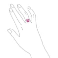 thumbnail image 3 of Bling Jewelry Womens Art Deco Engagement Ring Pink CZ and Baguette Side Stones, 3 of 5