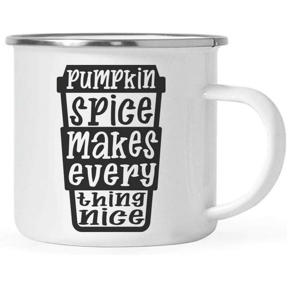 Koyal Wholesale Fall Autumn Season 11oz. Stainless Steel Campfire Coffee Mug , Pumpkin Spice Makes Everything Nice, 1-Pk