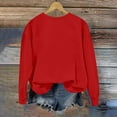 thumbnail image 5 of LYEAA Halloween Sweatshirts for Women Long Sleeve Crew Neck Regular Ribbed Cuff Casual Wear Ghost Holiday Clothes Red XL, 5 of 5
