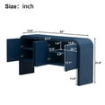 thumbnail image 5 of Striped Accent Cabinet with 4 Doors, Atumon Buffet Cabinet with Adjustable Shelves, Modern Accent Cabinet Furniture for Hallway Entryway Living Room, 63"L x 14.9"W x 31.8"H, Blue, 5 of 10