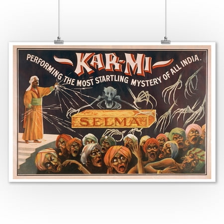 Kar-mi The Most Startling Mystery of All India Magic Poster (9x12 Art Print, Wall Decor Travel (Best Mystery Shopping Companies In India)