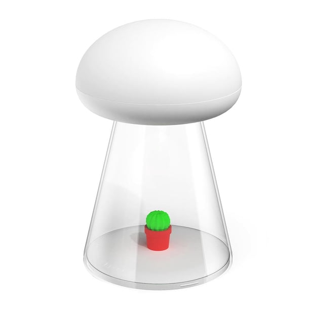 Mushroom Night Lamp White Adorable Cactus Usb Recargable Con 2 Brillos 2 Modos De Iluminación Sleep Ambient Light Para Habitación De Bebé Dormitorio Sala De Estar Sweethay HA017087-00