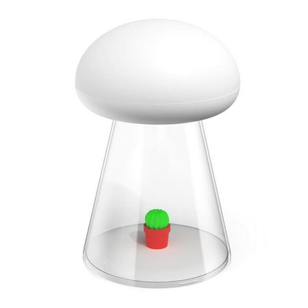 

Mushroom Night Lamp White Adorable Cactus USB Rechargeable with 2 Brightness 2 Lighting Modes Sleep Ambient Light for Baby Room Bedroom Living Room