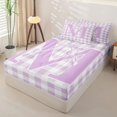 thumbnail image 2 of Catabedysis Personalized Letter Gifts Zipper Full Size Comforter Sets with Fitted Sheet and 2 Pillowcases,Ribbon Bows Alphabet M Zipper Bedding Set For Girls,Colorful Stars Reversible,4 Pieces, 2 of 7