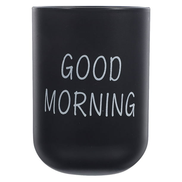 Vaso de baño irrompible, portacepillos de plástico, vaso para baño, portabrochas de maquillaje, vasos reutilizables, color negro