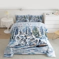 thumbnail image 3 of Homewish Jungle Animal Wolf Full Size Comforter Sets,Country Birch Plant Bedding Comforter Set,Gray White Bedding Sets For Boys Kids,Ultra Soft Home Decor,3-Piece, 3 of 9
