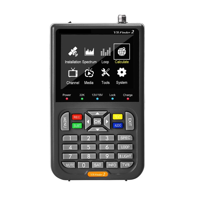 V8 Finder 2 Digital Satellite Finder DVB-S2X 1080P HD Receptor TV Signal Receiver Sat Decoder + Bag ,Portable Carrying