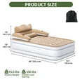 thumbnail image 5 of Uforic FullXL Air Bed featuring Headboard, 18in Inflatable Mattress with Pillow, Portable Electric Pump, Brown - Ideal Queen Air Mattress for Camping & Home Use, 5 of 8