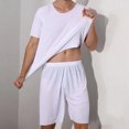 thumbnail image 2 of Conjunto de 2 unidades de pijamas para hombre, ropa para el hogar, camiseta de manga corta, pantalones cortos sueltos deportivos y de ocio para hombre, traje de manga corta de talla grande 4x para ni, 2 of 4