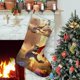 thumbnail image 1 of DC Liga de Súpermascotas Tema: Calcetines de Navidad, fino lino blanco para colgar en escaleras y chimenea, decoración navideña para el hogar, regalo de Navidad.54cm×38cm, 1 of 5