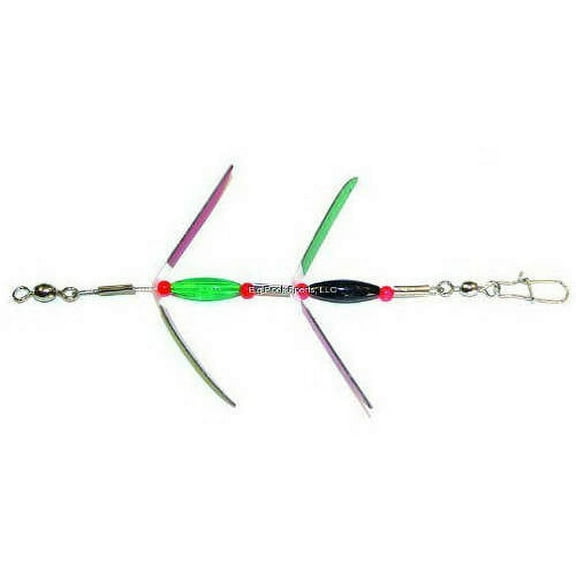 Mack's Lure Hot Wings 1/10 oz Green Sparkle and Red Sparkle