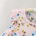 thumbnail image 6 of XQYLOS Girls Summer Butterfly Sleeve Princess Dress with Mixed Floral Patterns, Twirl Skirt Party Gown for Toddler Kids Birthday Carnival Dress, 6 of 7