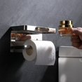 thumbnail image 4 of Soporte de papel higiénico autoadhesivo, soporte de papel higiénico montado en la pared con estante de acero inoxidable, soporte de papel higiénico sin perforación para baño y cocina, 4 of 5