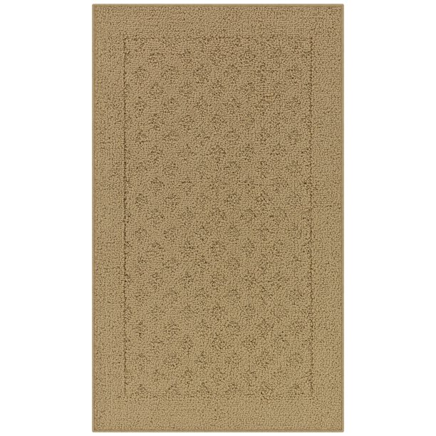 Mainstays Machine Washable Dylan Solid Area Rug, Beige, 1'8"x2'10