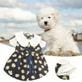 thumbnail image 3 of CSChome Pet Dress Flower Print Collar Button Closure Two-legged Outdoor Supply Pet Clothing, 3 of 6