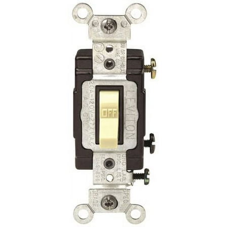Leviton CS120-2W 20-Amp, 120/277-Volt, Toggle Single-Pole AC Quiet Switch, Commercial Grade, Grounding, White