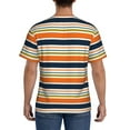 thumbnail image 2 of Naloa Colorful Pastel Stripes Men's T-Shirt Sport T-shirt Men's Basic Tee Casual Men's Shirt, Round Neck, Short Sleeves - Medium, 2 of 5