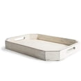 thumbnail image 6 of MyGift 16 x 12 Inch Rectangular Wood Serving Tray with Cut-out Handles, Whitewashed, 6 of 6