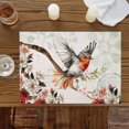 thumbnail image 4 of Spring Bird Vintage Postcard Placemats Set of 4,Wipeable Washable Table Mats for Dining Tables, Country Flower Tree Branch Place Mats for Kitchen Event Party Tabletop Decor, 4 of 9