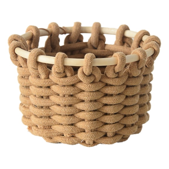 Convenient Closet Storage Baskets Delicate Round Cotton Rope Woven Storage Basket Efficient Organization Container