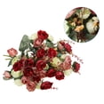 thumbnail image 3 of Uxcell 7 Ramas 21 Cabezas Flor de Seda Artificial Mini Rosa con Tallo para Decoración, Rojo 2 Paquete, 3 of 6