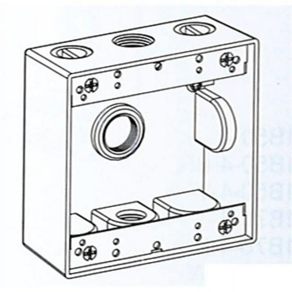 Orbit Industries 570205831 2B50-5 5.5 in. Holes 2-Gang Weatherproof Box, Gray